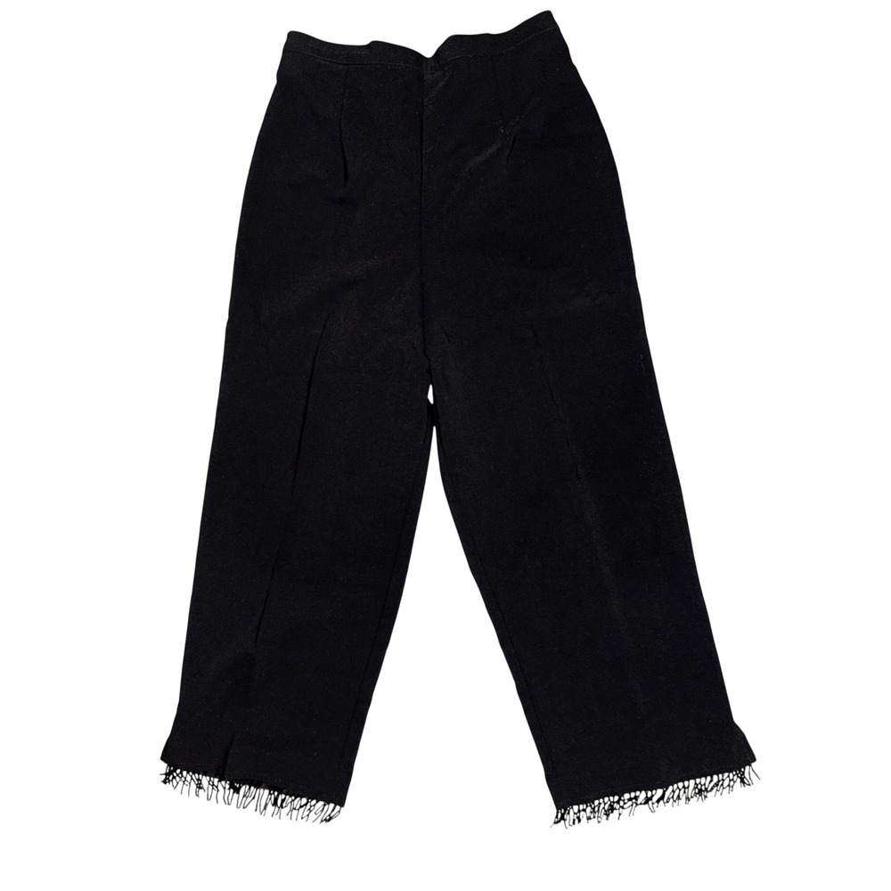 Womans Black Fringe Capris Size Medium